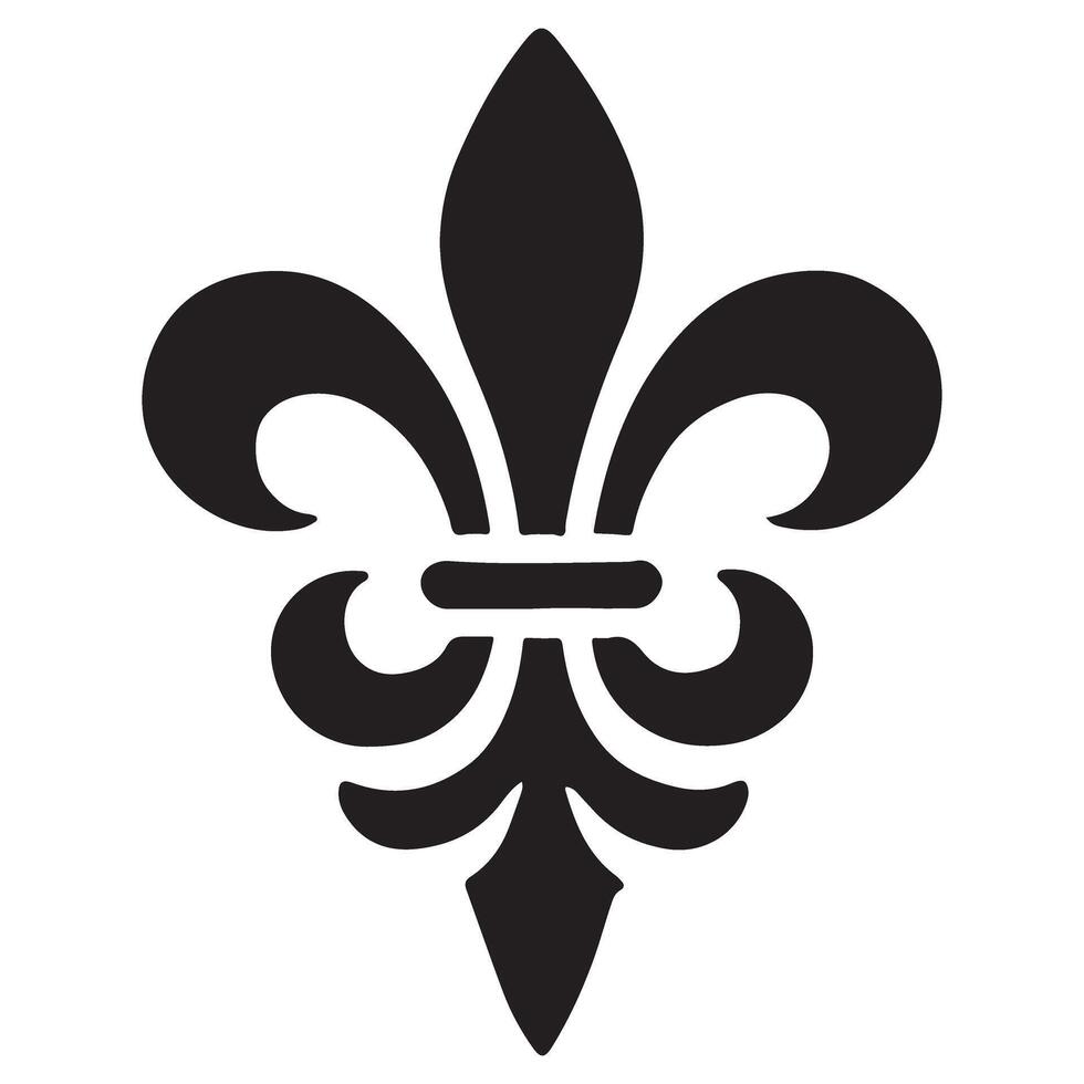 Fleur de Lis Silhouette Illustration Graphic Design Elegant vector
