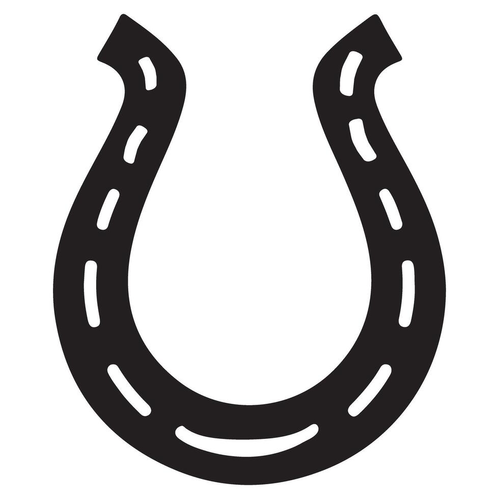 Lucky Horseshoe Silhouette Illustration Symbol Good Fortune vector
