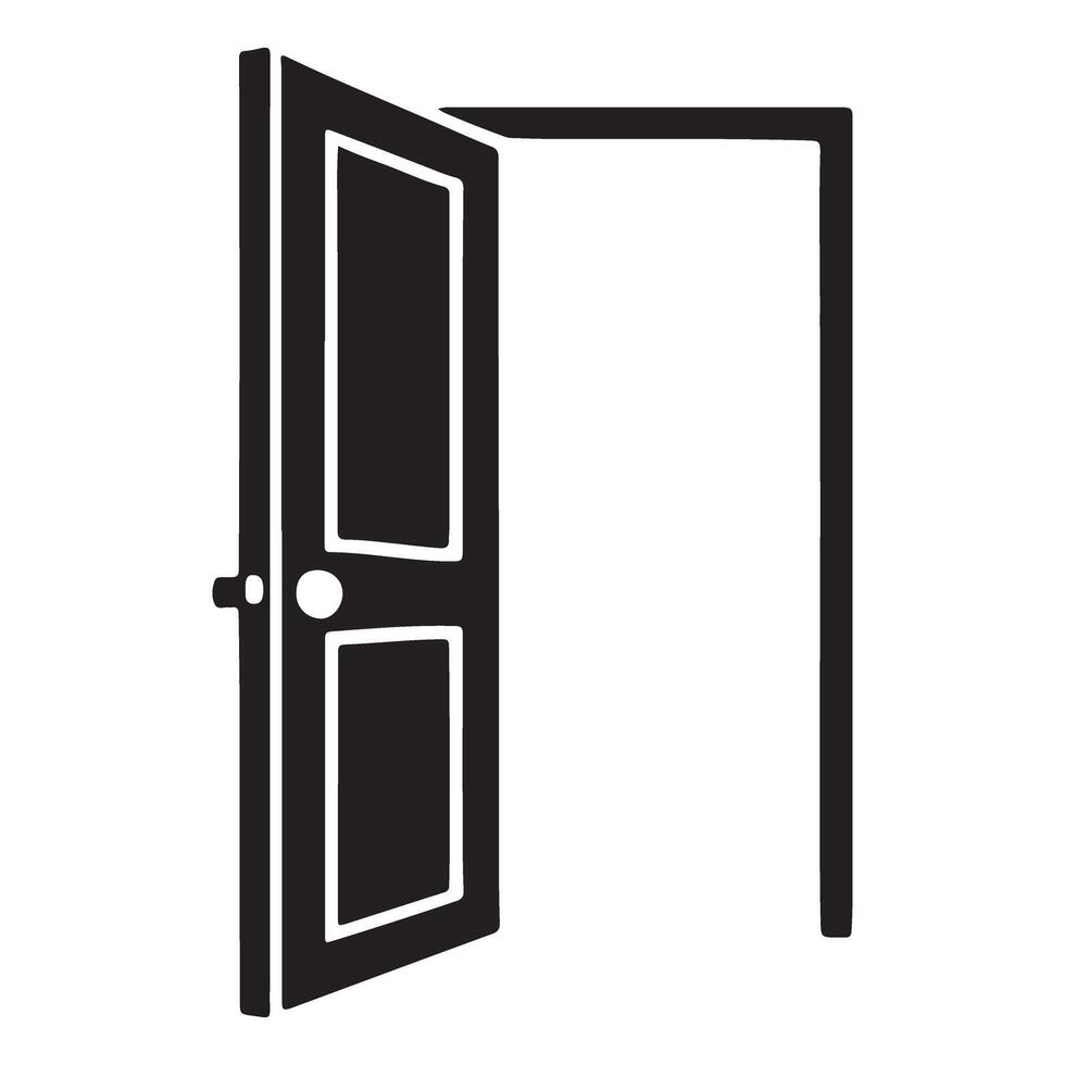 Silhouette of an open door illustration graphic element file vector