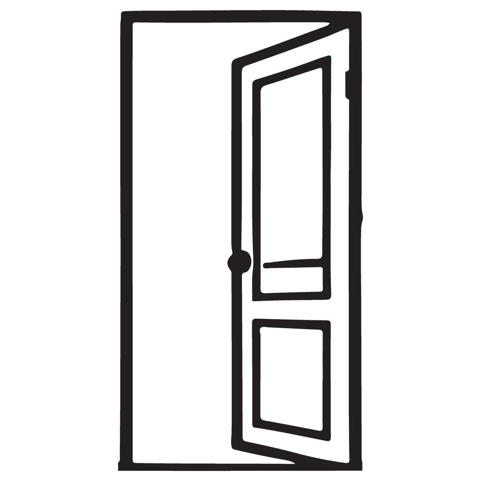 Open Door Silhouette Simple Illustration Graphic Template vector