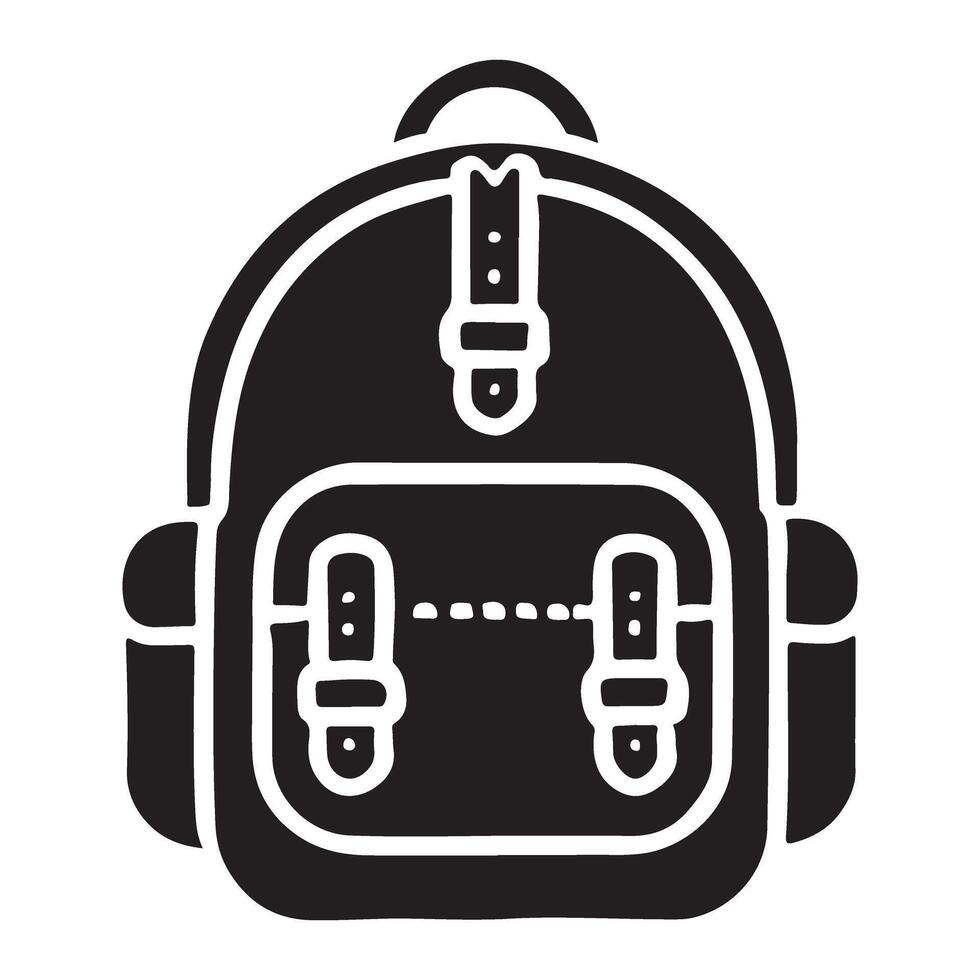 Backpack Silhouette Illustration Travel School Adventure Design vector