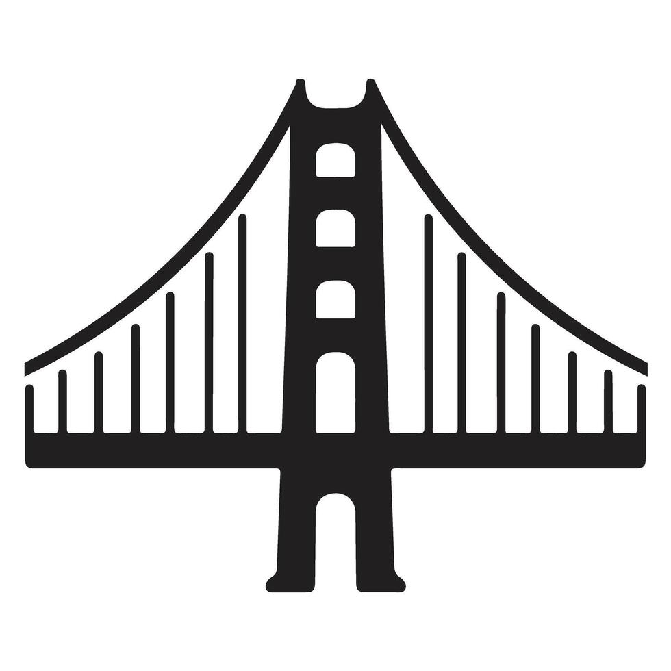 Silhouette Golden Gate Bridge Artwork For Travel vector