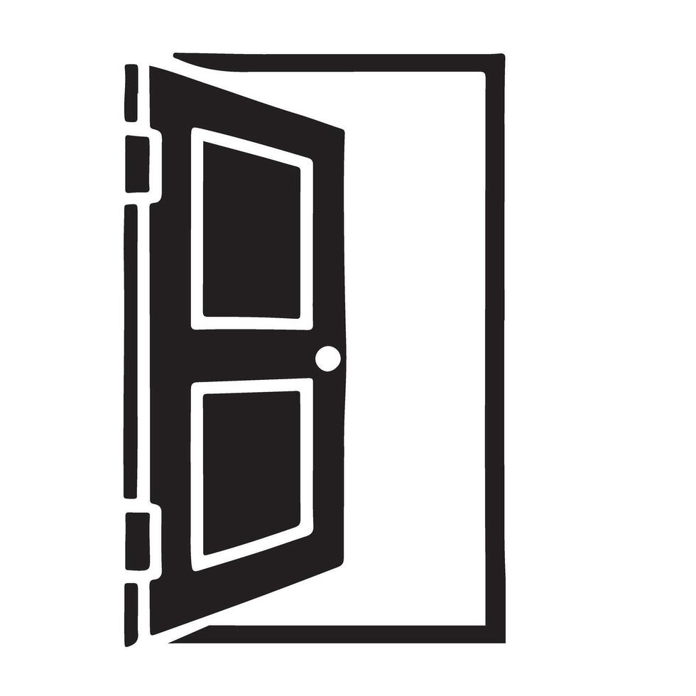 Open Door Silhouette for New Beginnings and Opportunities vector