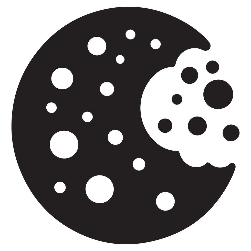 Bitten chocolate chip cookie silhouette illustration printable file vector