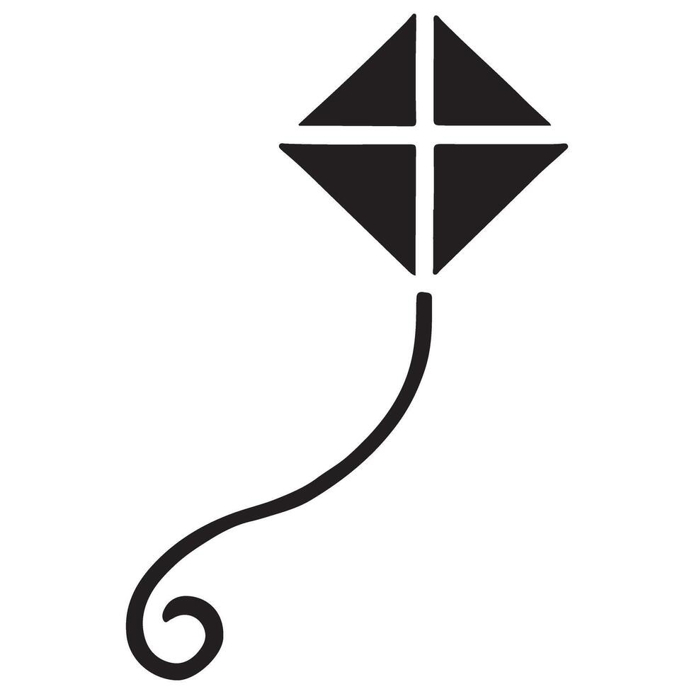 Simple Kite Icon Design for Recreational Activities vector