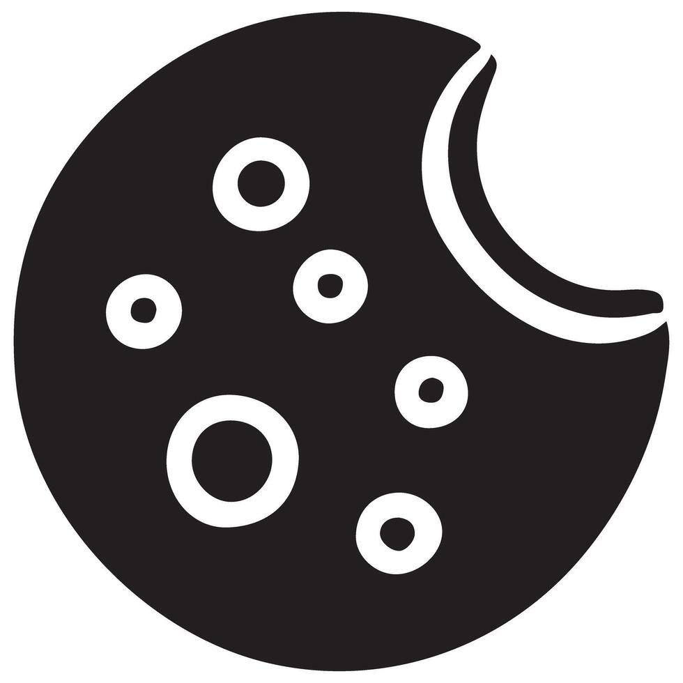 Silhouette of Chocolate Chip Cookie Image With Bite Mark vector