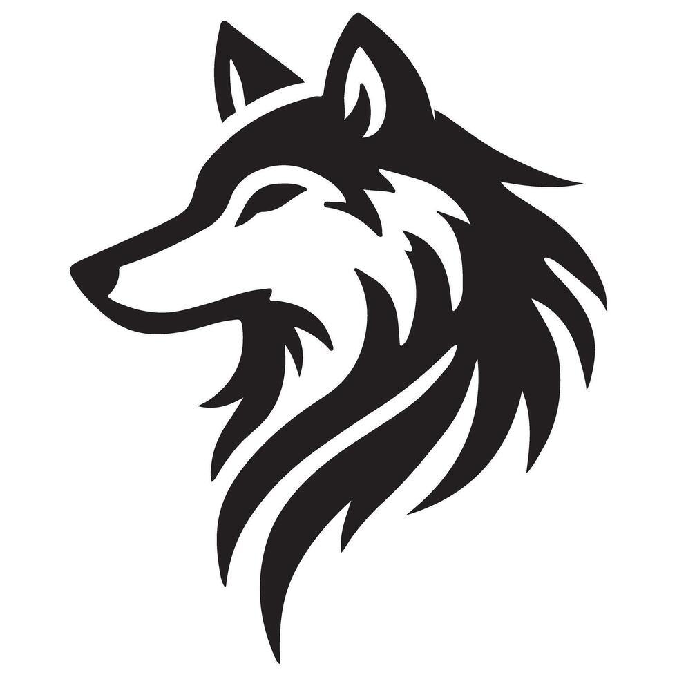 Wolf Silhouette Illustration Wild Animal Graphic Design vector