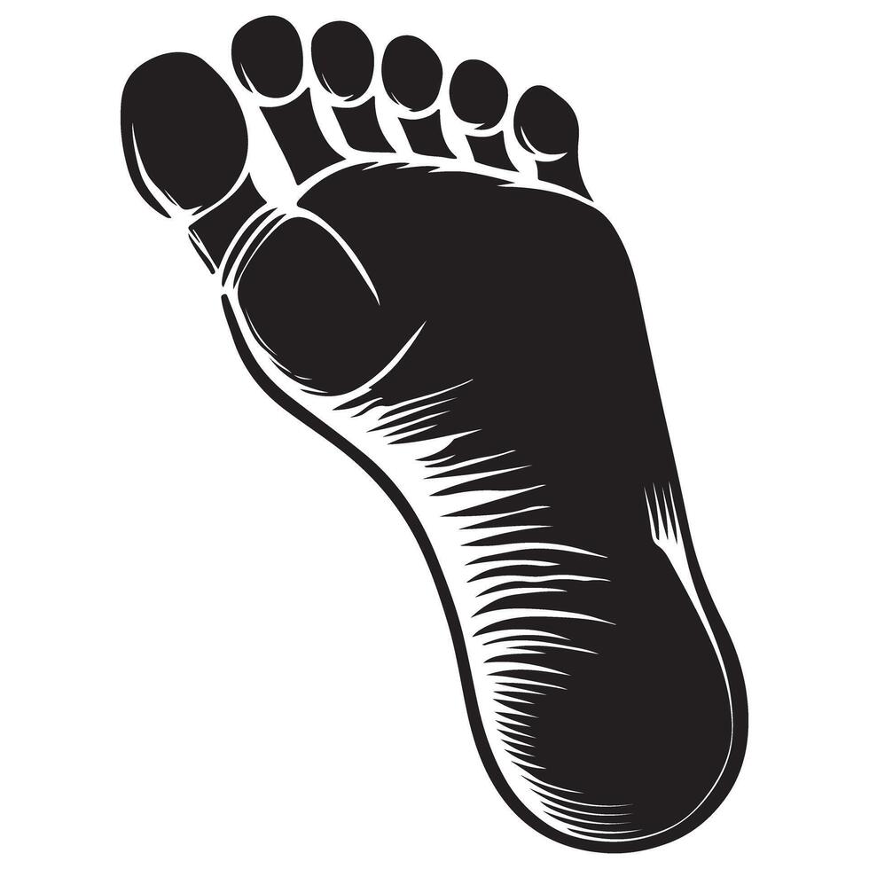 Footprint Silhouette Illustration Walking Human Anatomy Design vector
