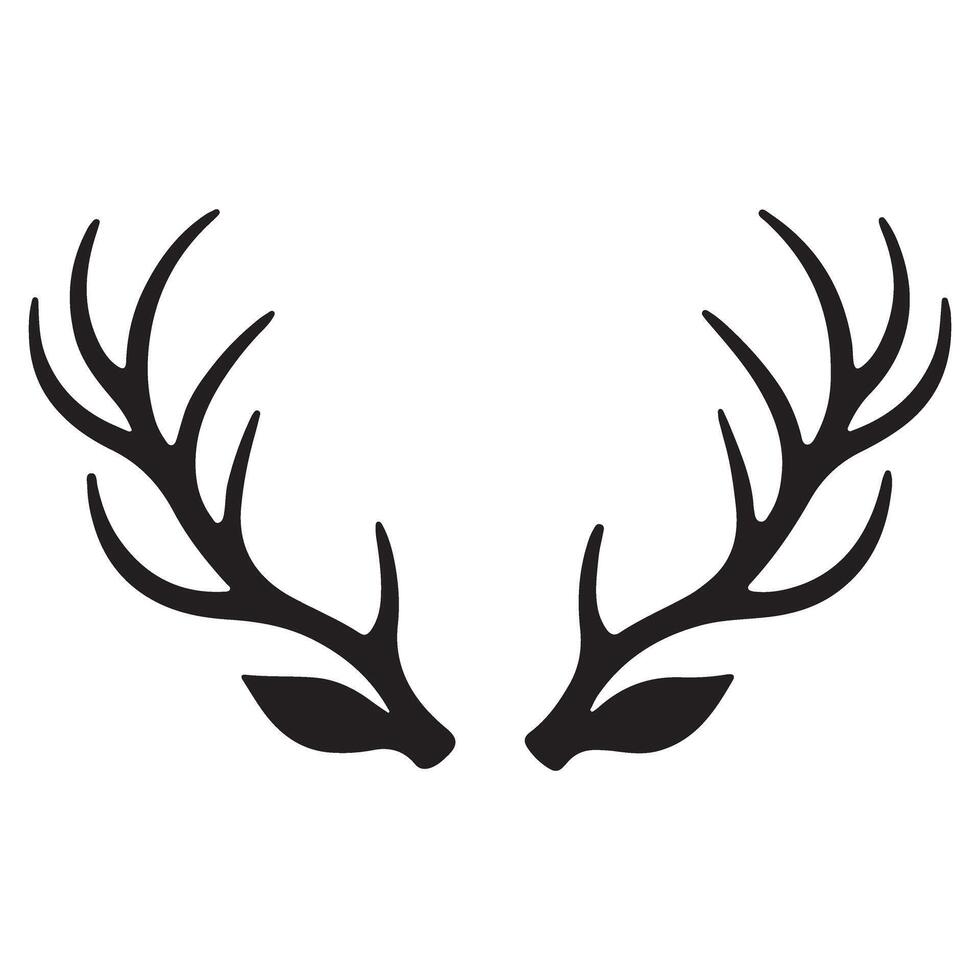 Deer Antlers Silhouette Illustration Rustic Design Element vector