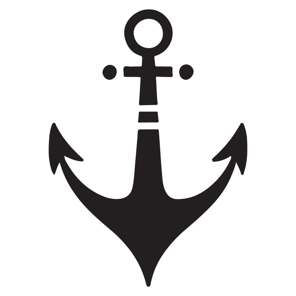 Classic Anchor Silhouette Illustration Design Element for Nautical Theme vector