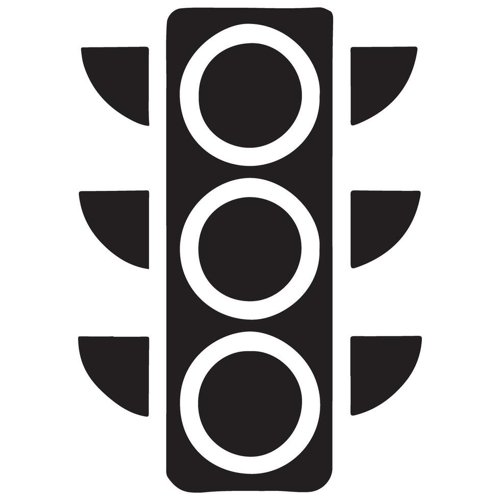 Traffic Light Silhouette Illustration Stoplight Graphic Element vector