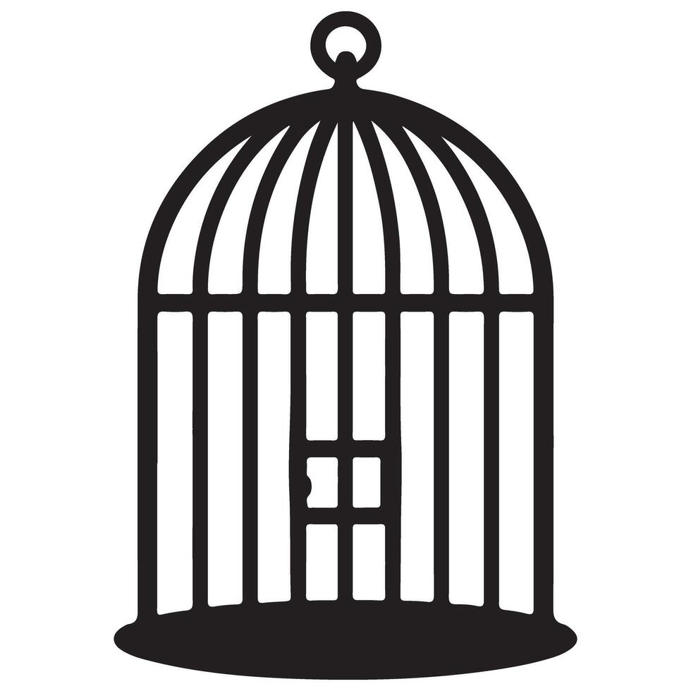 Simple Birdcage Silhouette Ideal For Minimalist Designs vector