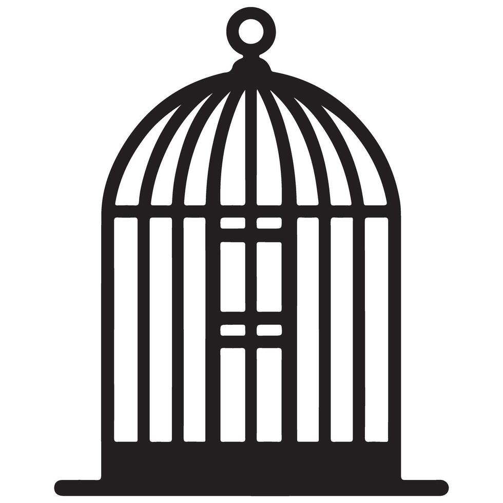 Classic Silhouette Birdcage Art for Decorative Projects vector