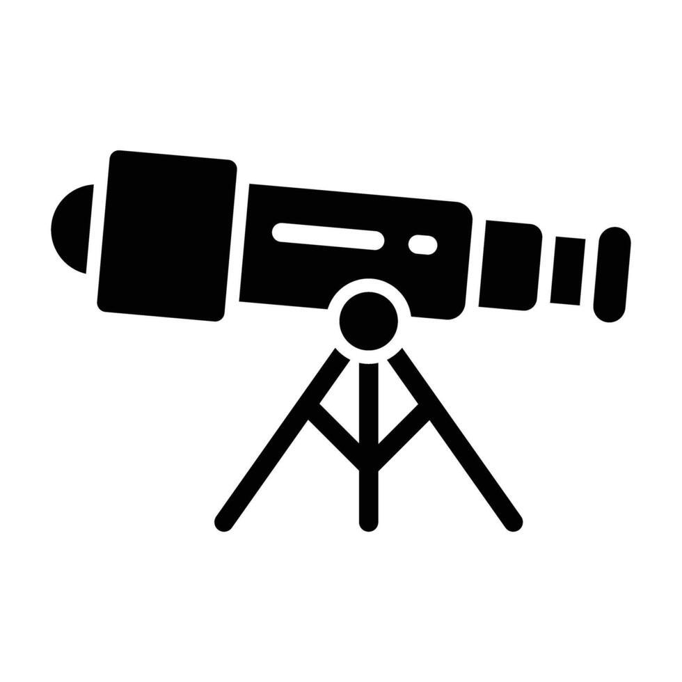 Telescope Glyph Icon Design vector