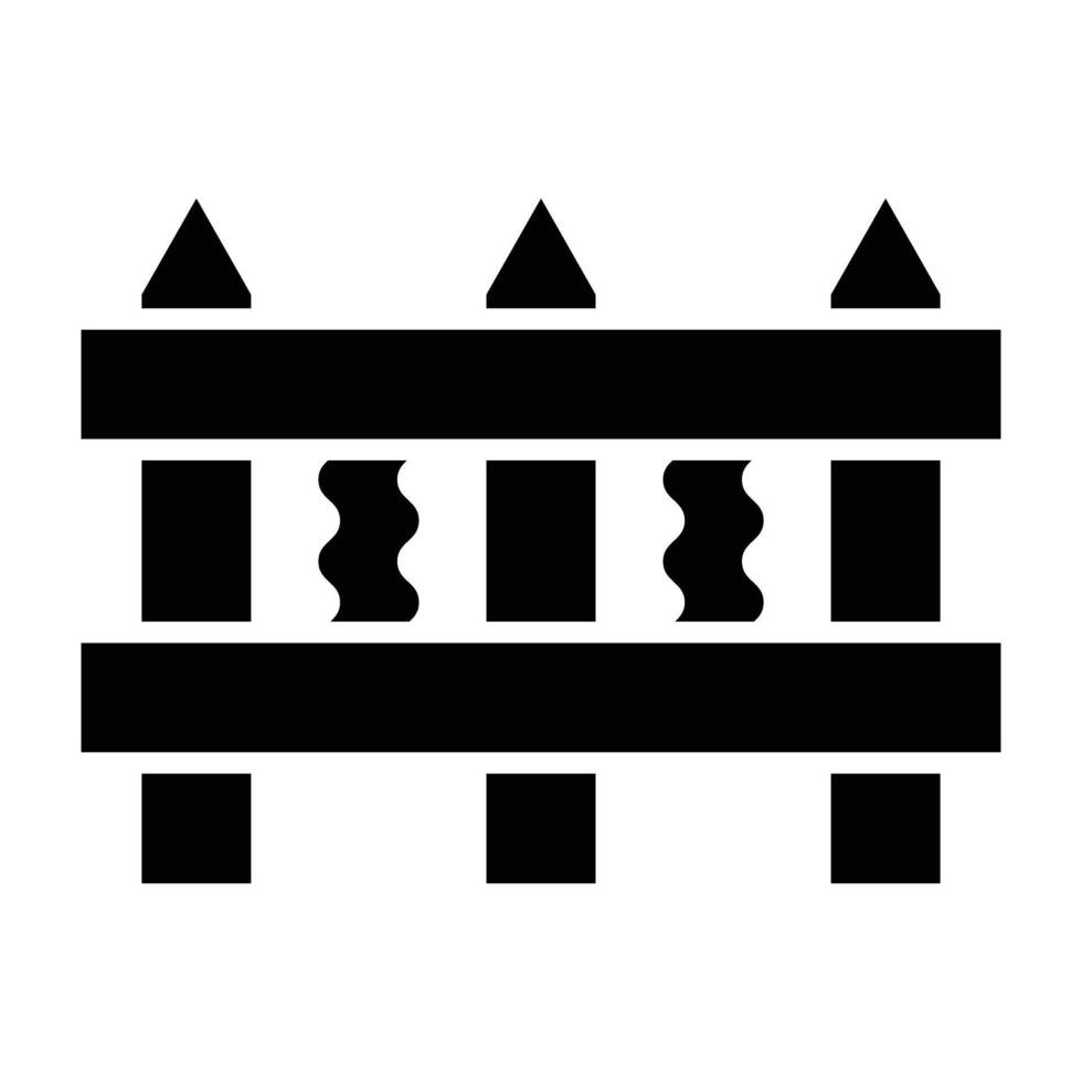 Fence Glyph Icon Design vector