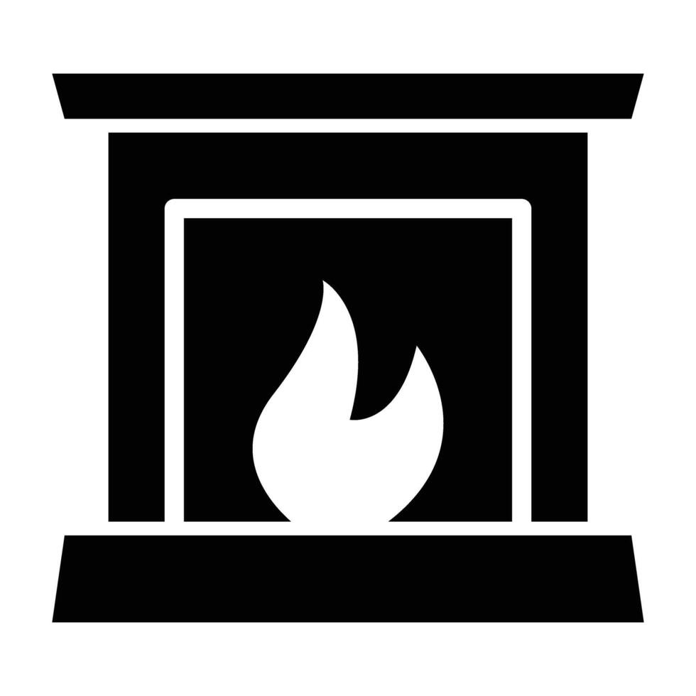 Fireplace Glyph Icon Design vector