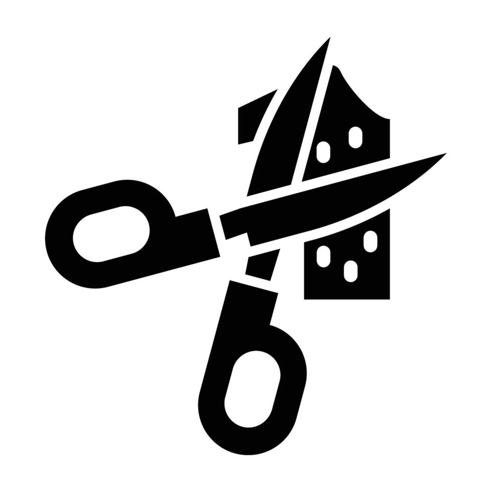 Cutting Cloth Glyph Icon Design vector