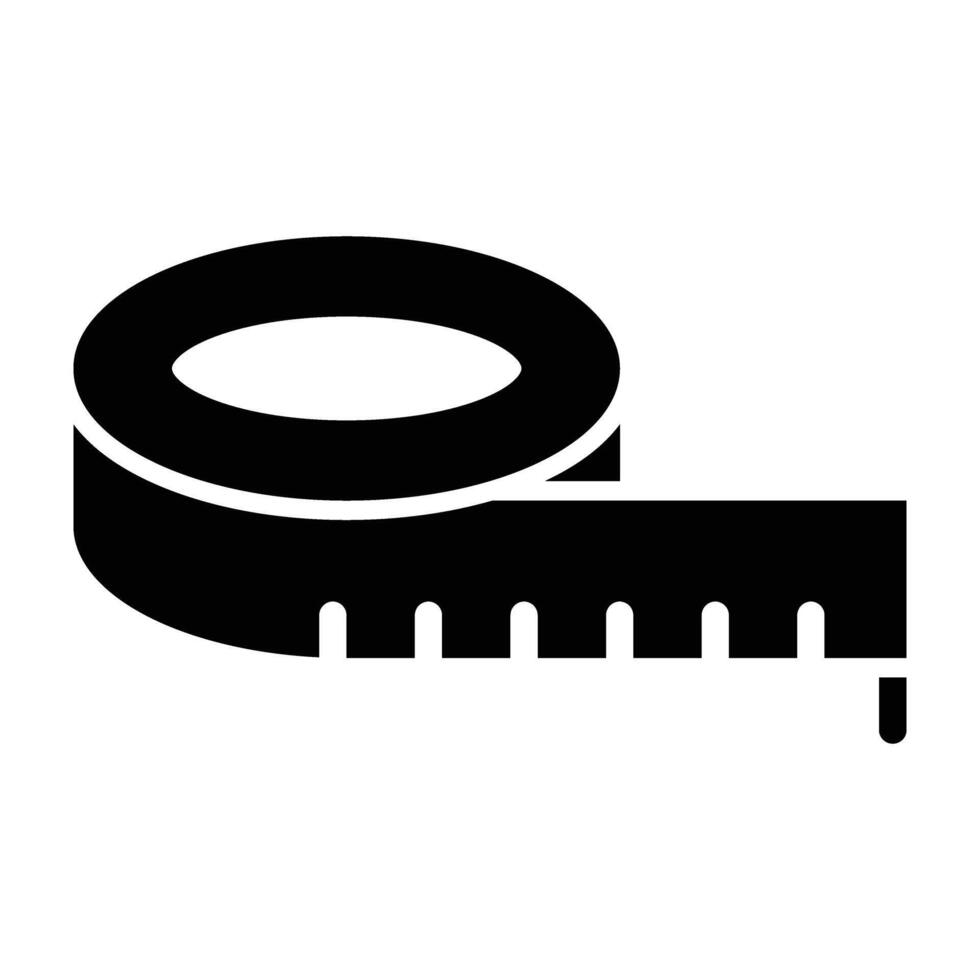 Measure Tape Glyph Icon Design vector