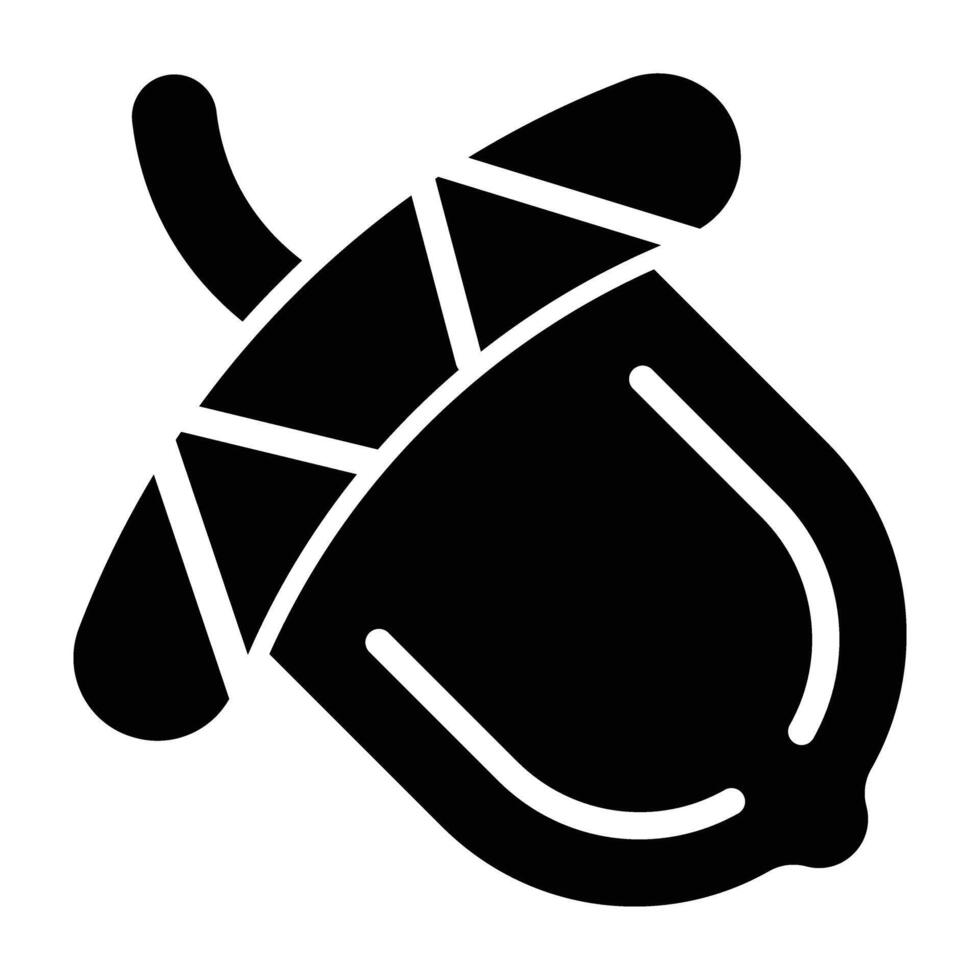 Acorn Glyph Icon Design vector