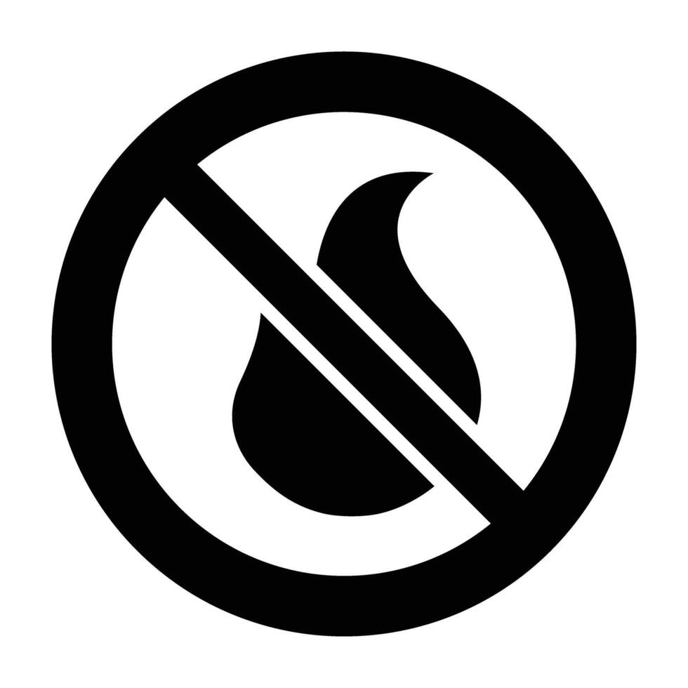 No Fire Glyph Icon Design vector