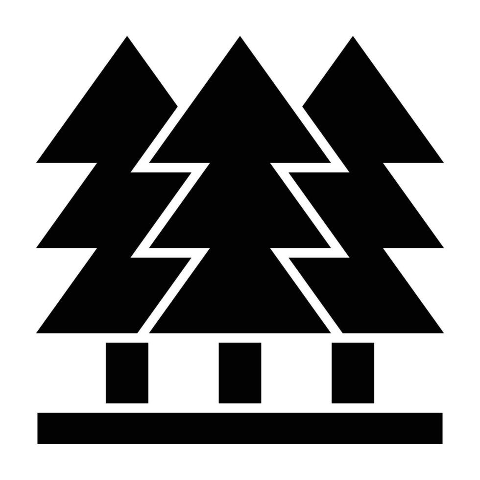 Pine Tress Glyph Icon Design vector