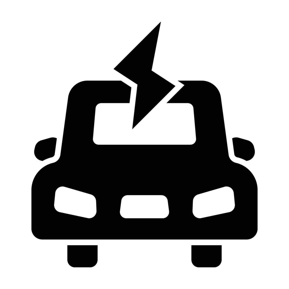 Electric Car Glyph Icon Design vector