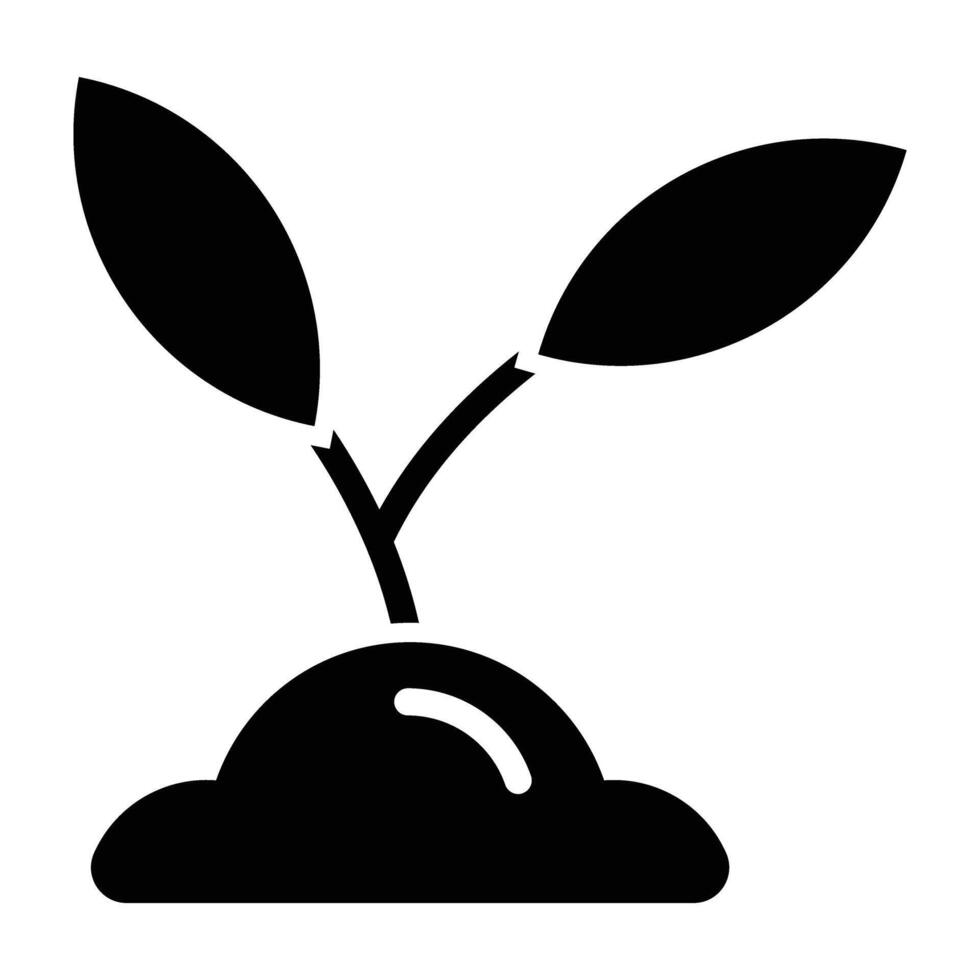 Eco Sprout Glyph Icon Design vector