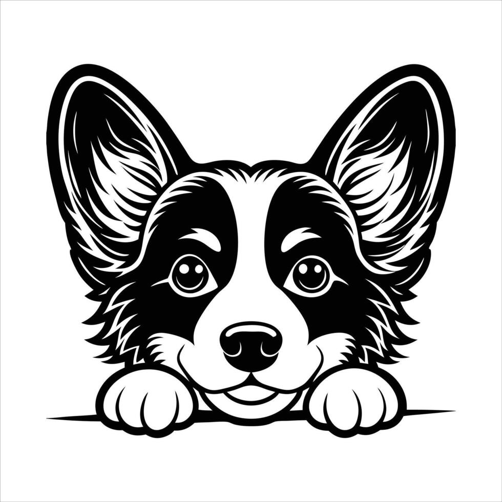 Cute Corgi Peeking vector