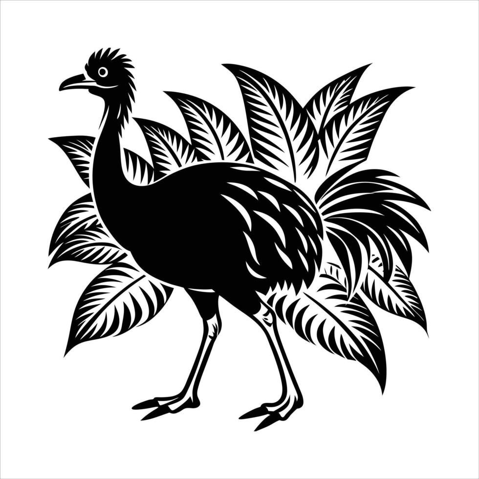 Cartoon Cassowary svg vector