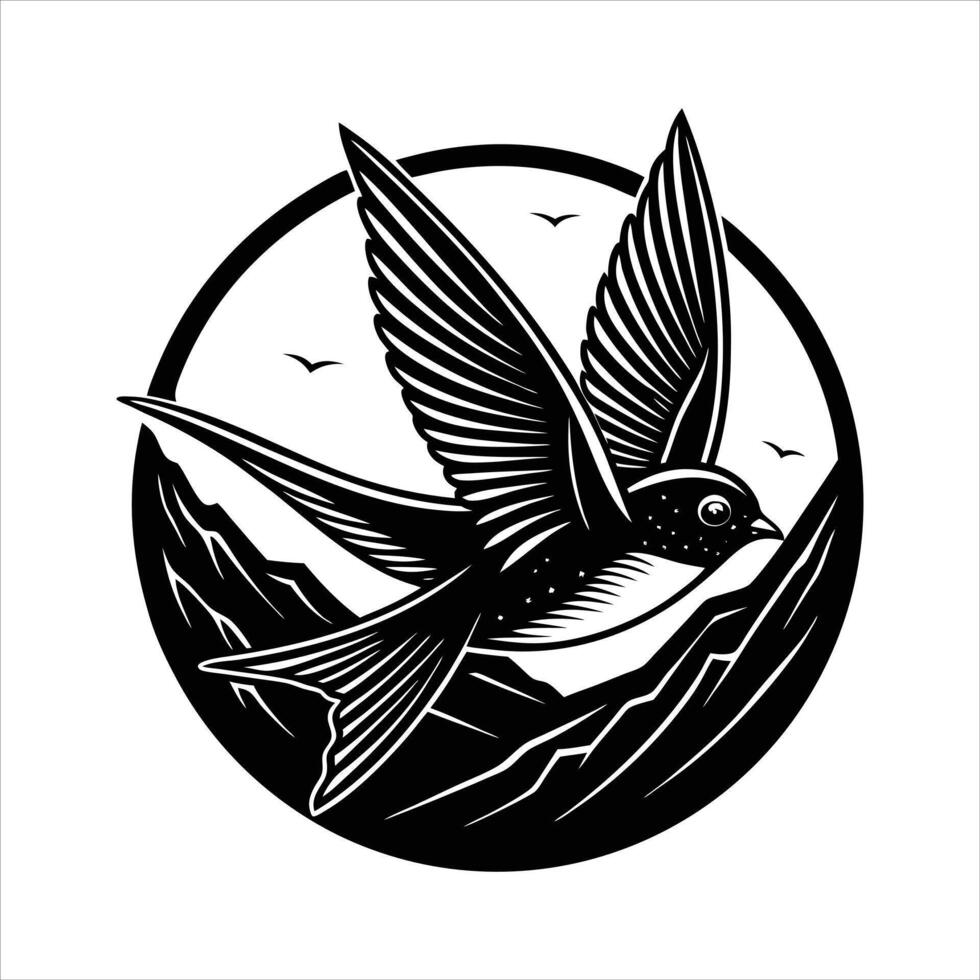 A swallow in flight showcasing vector