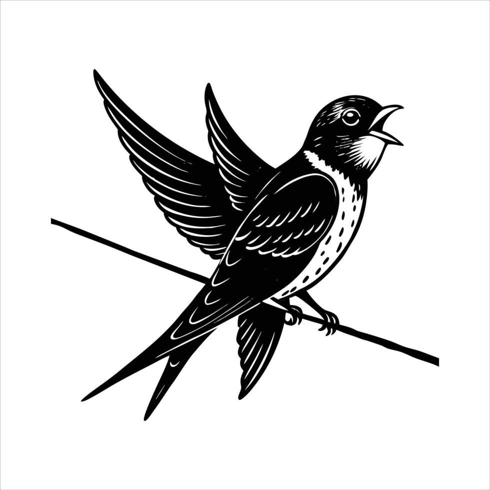 Birds Singing On Wir vector
