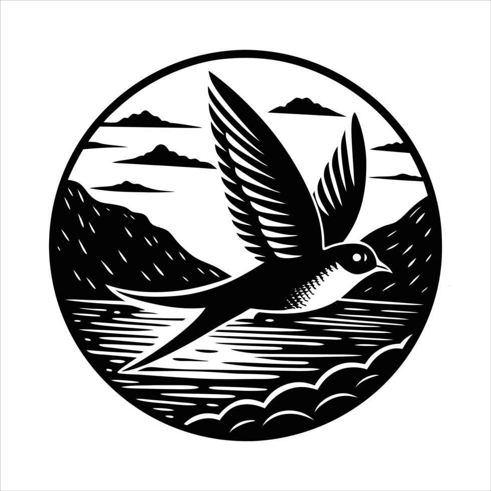 Swallows Soaring Light vector
