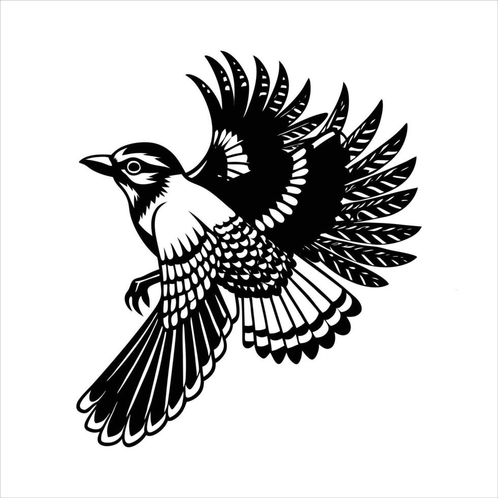 A blue jay is flying vector