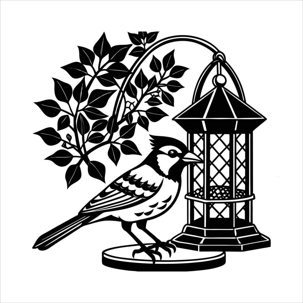 Eurasian jay on the winter bird svg vector