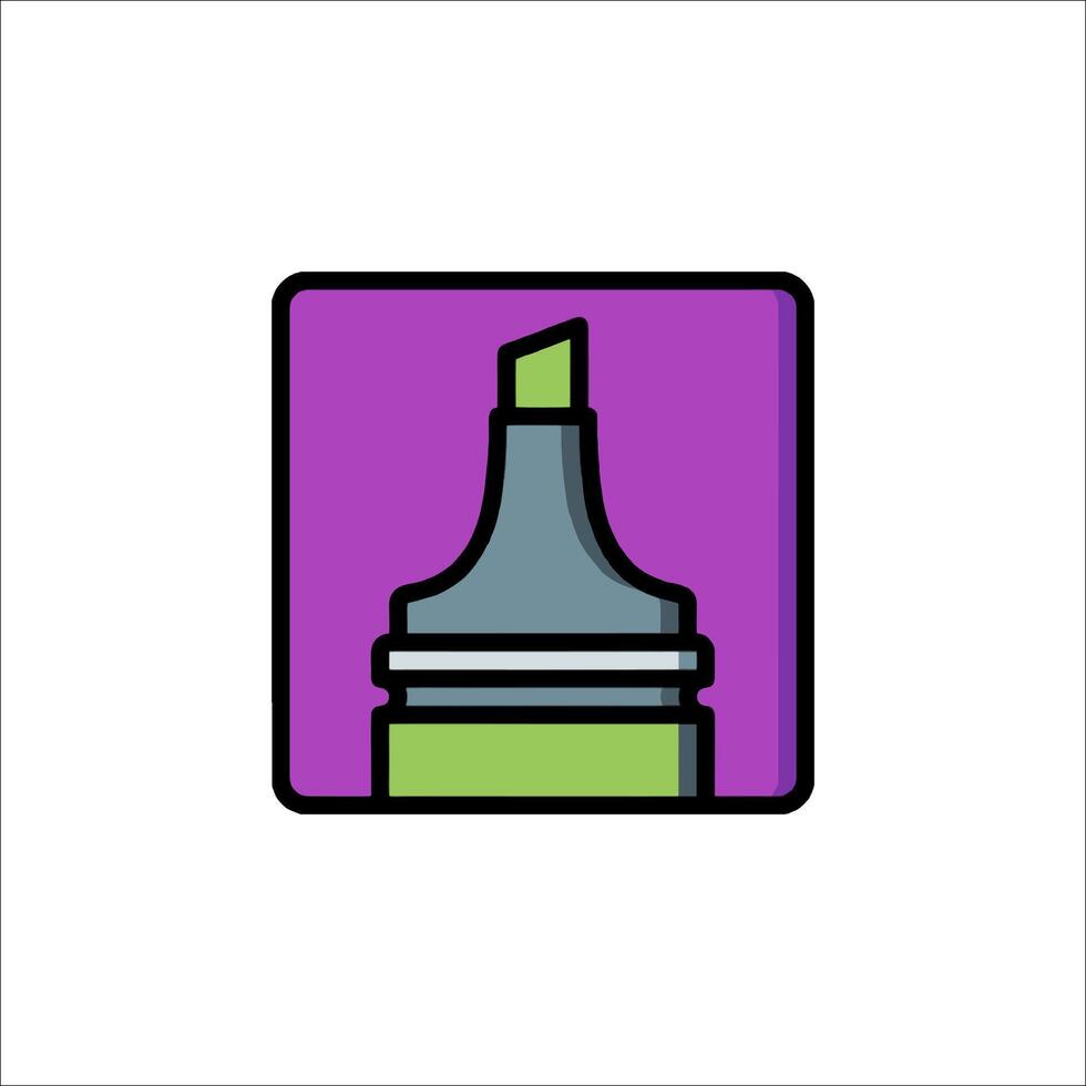 A purple and green pen icon on a white background vector