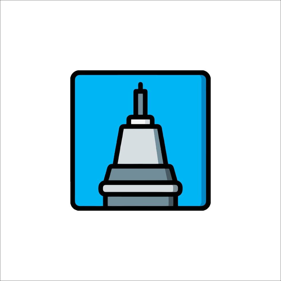 A building icon with a light bulb on top vector