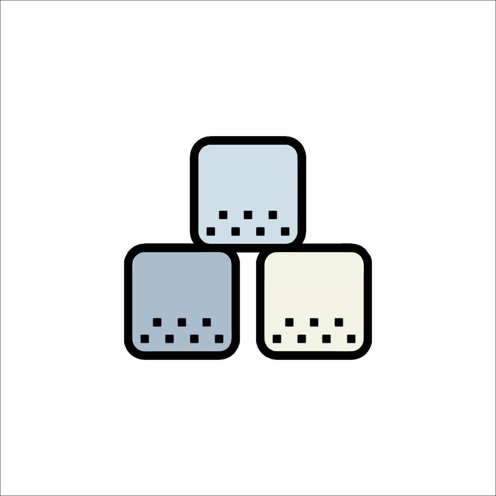 A stack of cubes with dots on them vector