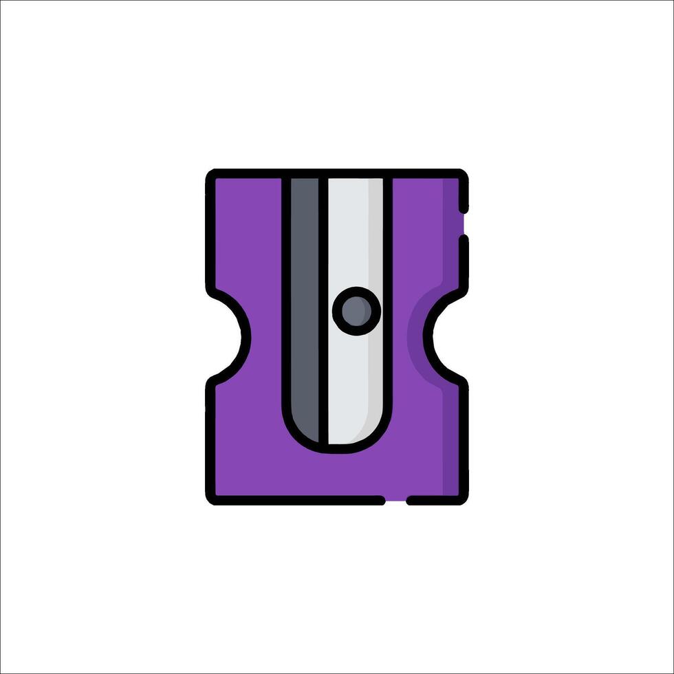 A purple pencil sharpener icon on a white background vector