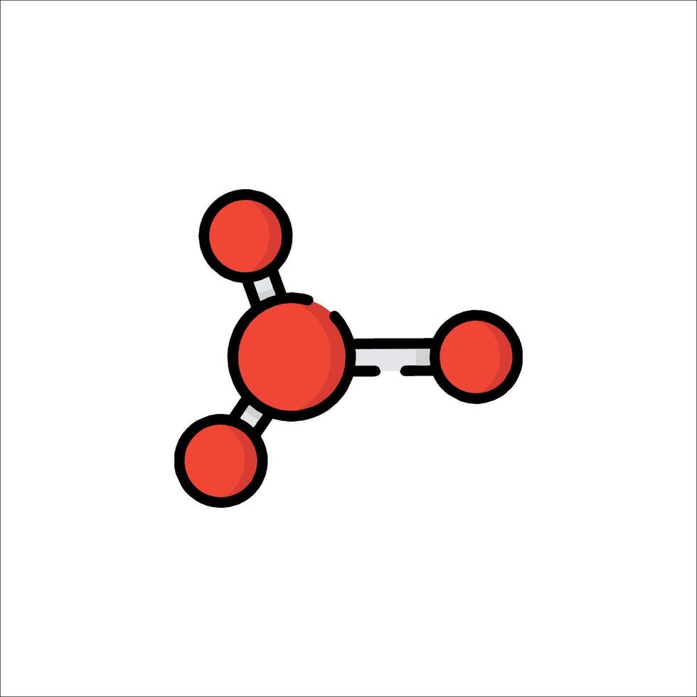 An icon of a molecule with two red spheres vector