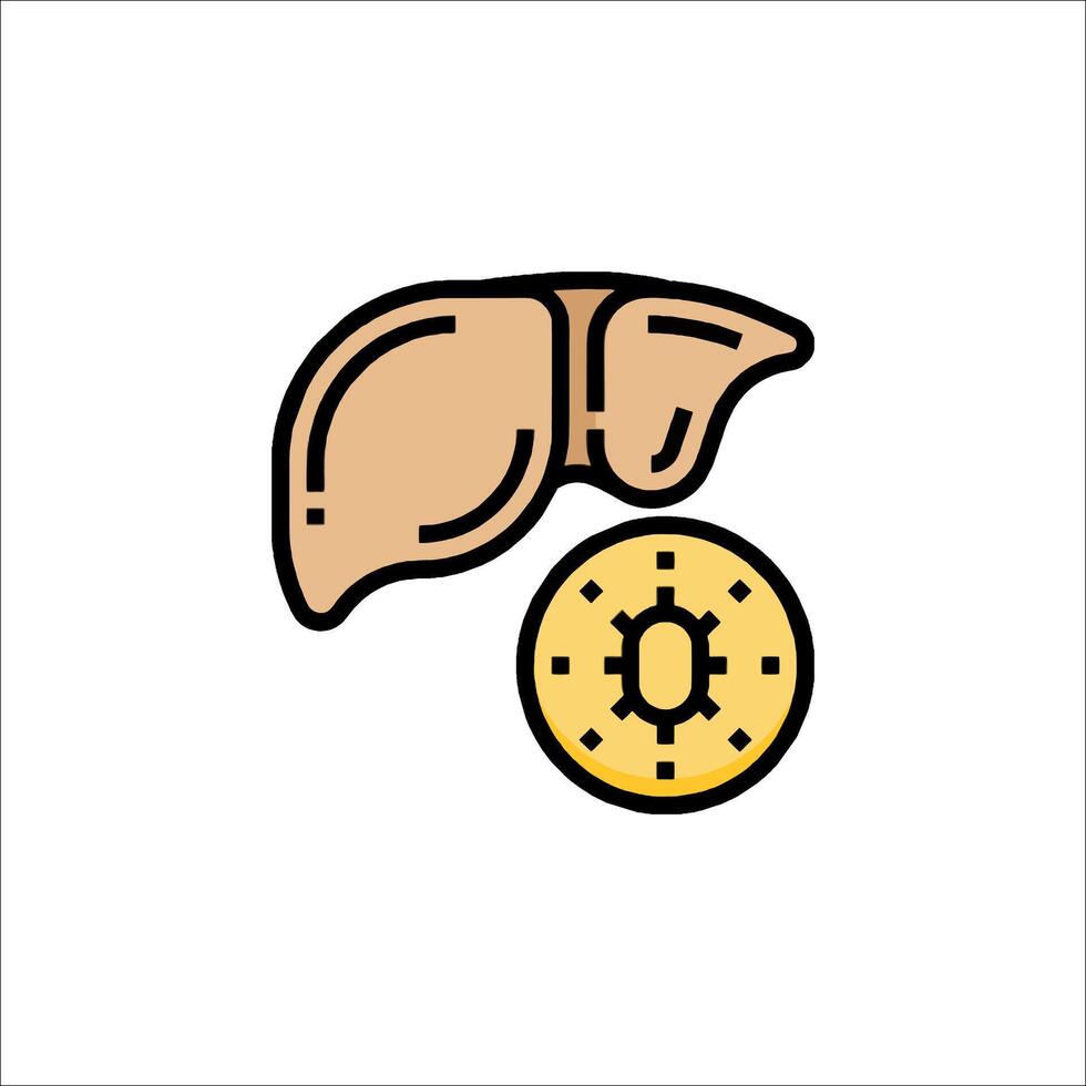 Liver and coin icon, isolated on white background vector