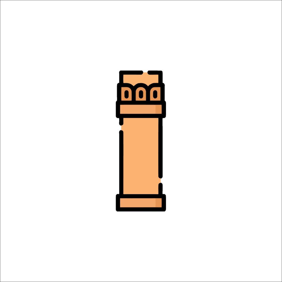 An icon of a tower with a clock on it vector