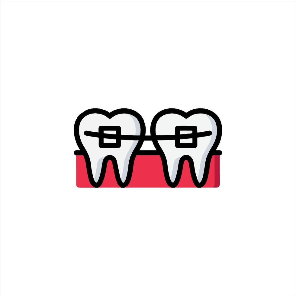A toothbrush with two teeth on it vector