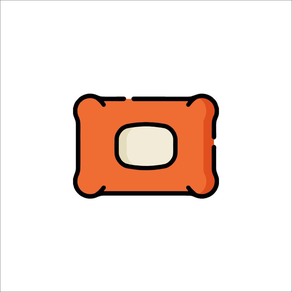 A red square with a white border on a white background vector