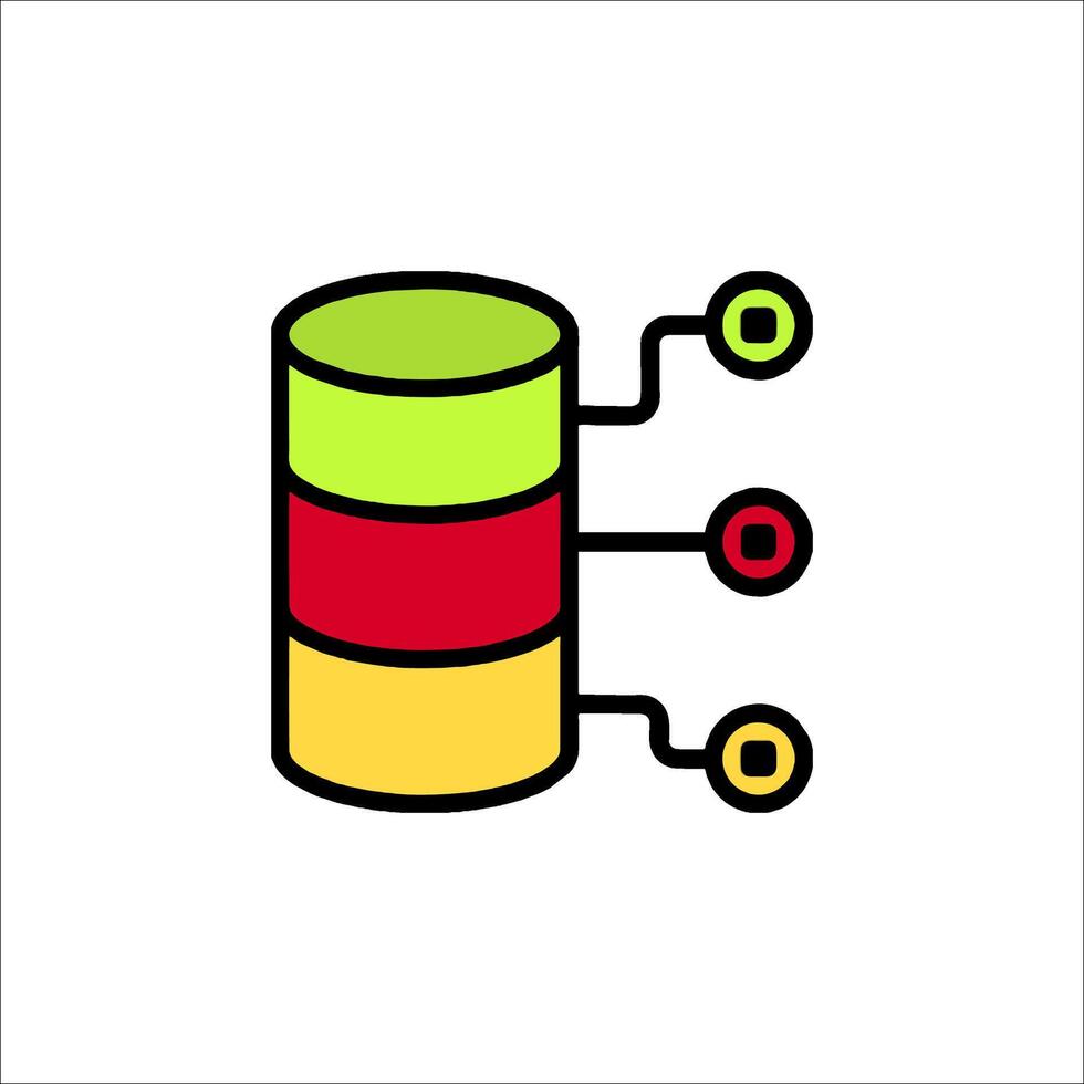 A colorful icon of a data storage device vector
