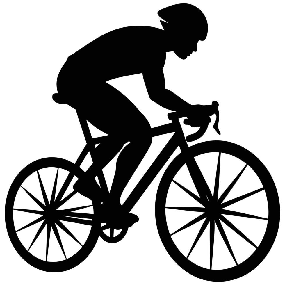 Cyclist Racing Silhouette as a Symbol of Speed and Endurance vector