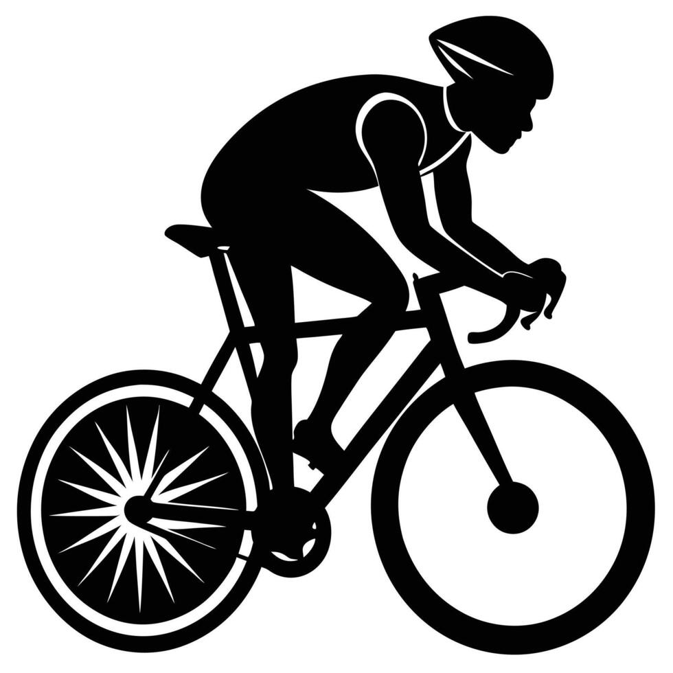 Unique Cyclist Racing Silhouette for Digital Art and Prints vector