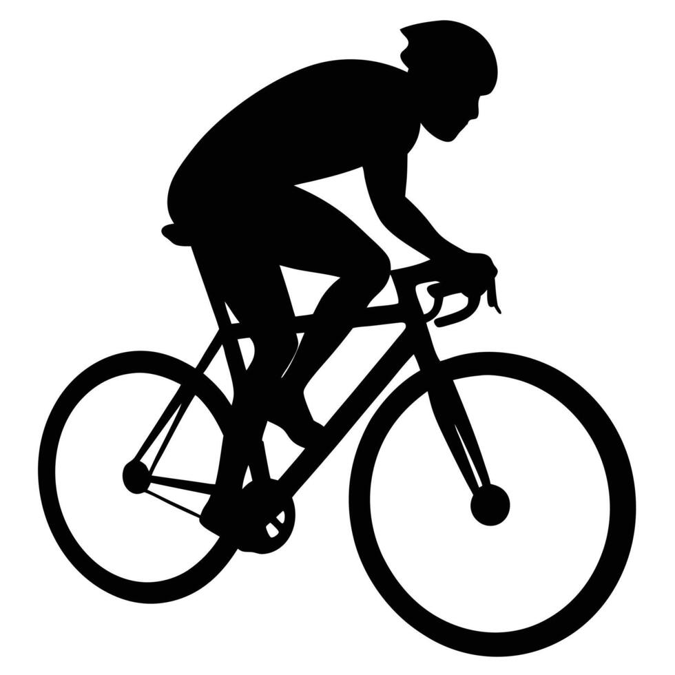 Dynamic Cyclist Racing Silhouette for Posters and Branding vector