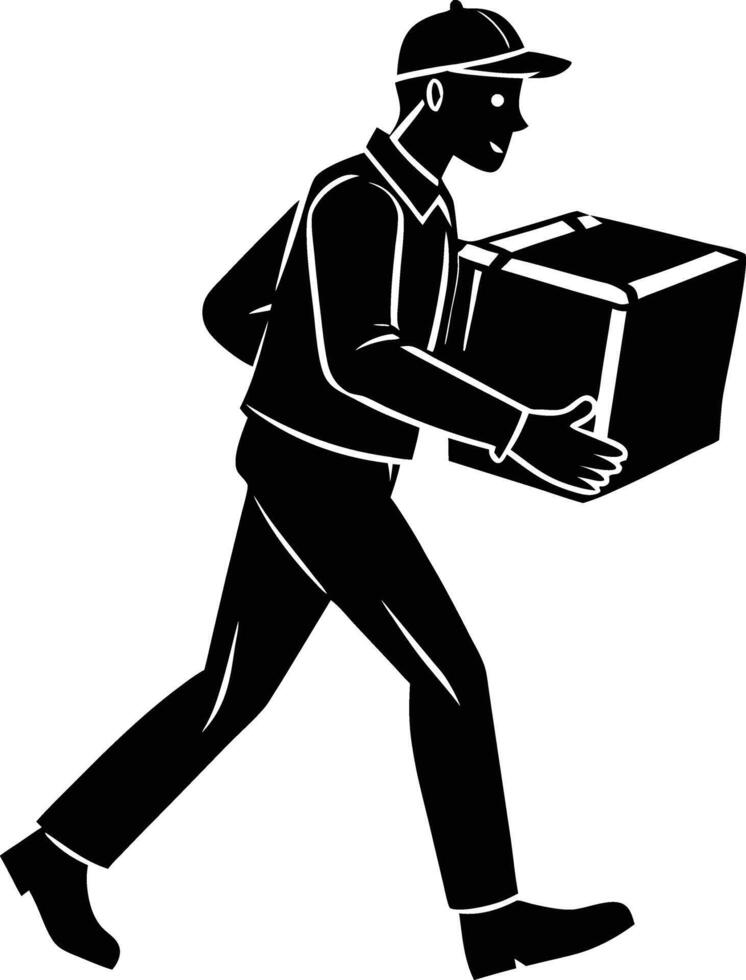 Creative Delivery Man Carrying Package for Marketing Designs vector