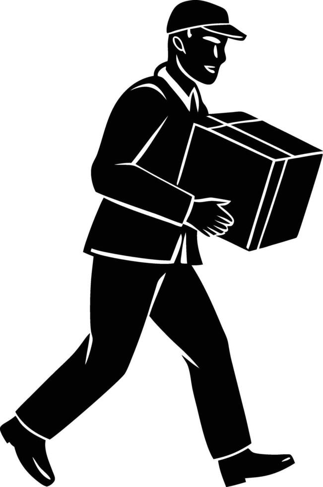 Best Delivery Man Carrying Package for Delivery Services vector