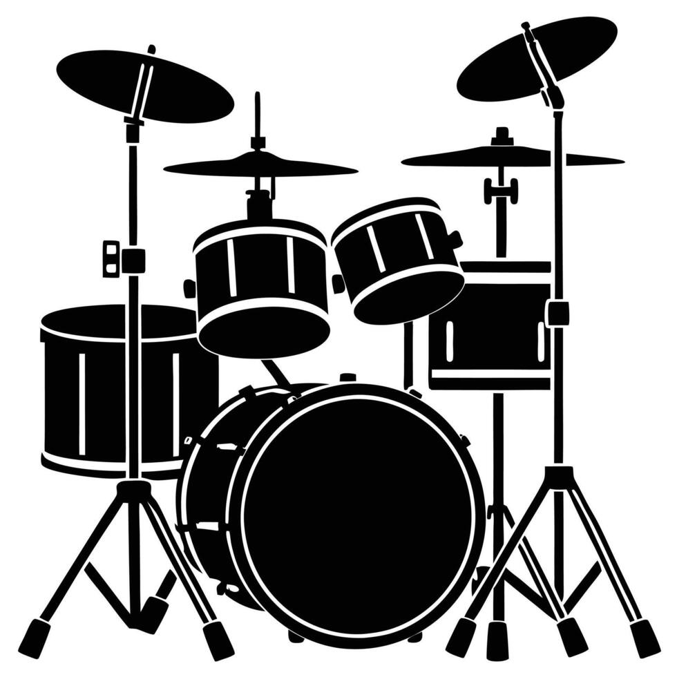 High-Impact Drum Silhouette for Creative Media and Designs vector